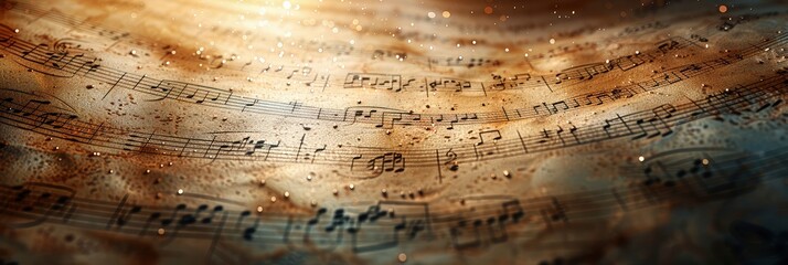 Music notes and instruments pattern for a musical theme, Background Image, Background For Banner - obrazy, fototapety, plakaty