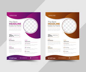 Modern creative business travel, medical, fitness, real estate printable vector flyer design template