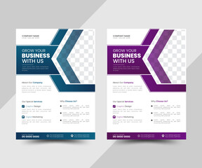 Modern creative business travel, medical, fitness, real estate printable vector flyer design template