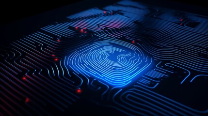 A fingerprint scanner rejecting unauthorized access attempts, emphasizing biometric security - obrazy, fototapety, plakaty