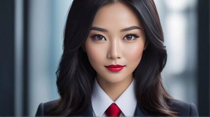portrait asian woman with businessuit. 4k Portrait photo illustrations.  business woman portrait." Image Generated with  AI"