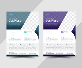 Modern creative business travel, medical, fitness, real estate printable vector flyer design template