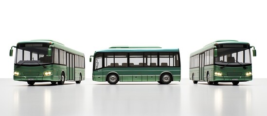Fototapeta premium The latest sophisticated bus crosses the flyover between high mountains