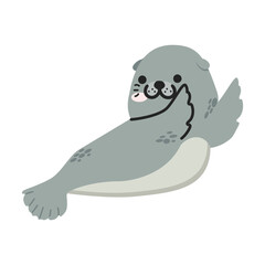 Cute Seal animal cartoon dab