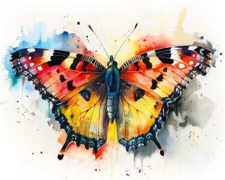Insects and butterflies the delicate dance of nature in watercolor