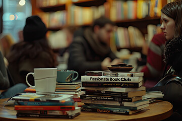 Passionate Book Club Discussion Description Book club - obrazy, fototapety, plakaty