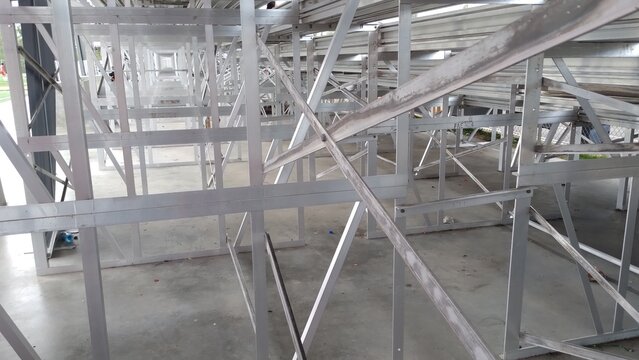 metal structure, iron bars to support stands