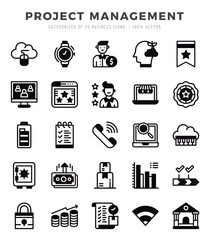 Project Management icons set. Collection of simple Lineal Filled web icons.