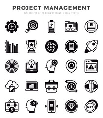 Vector icons set of Project Management. Lineal Filled style Icons.