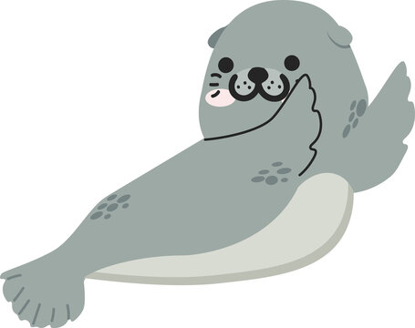 Cute Seal animal cartoon dab