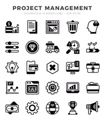 Project Management Lineal Filled icons. Vector Lineal Filled illustration.