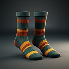 a pair of socks with stripes