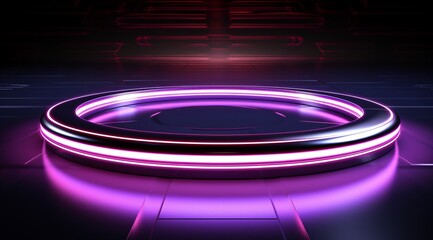 a purple circle with lights