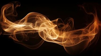 Abstract yellow colored smoke light effect on dark background artistic rendering, banner