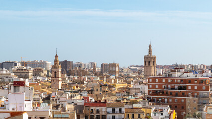 Obraz premium Valencia , aerial view of the historical city center