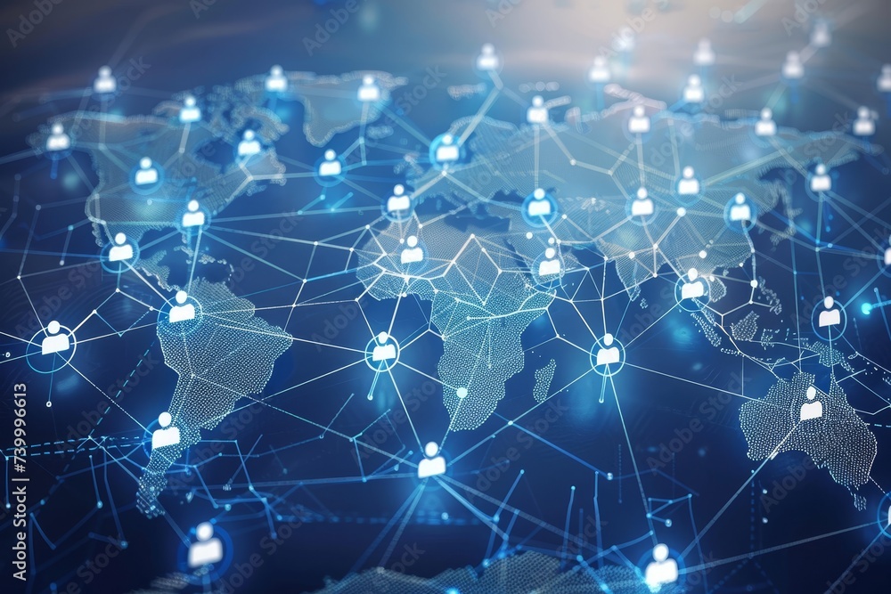 Poster concept of a global communication network. business across the globe. diversity.