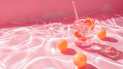 summer cocktail with grapefruit 3d rendering.
