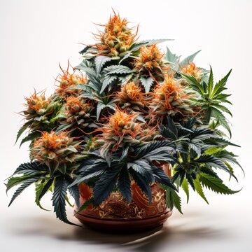 a potted plant with many leaves