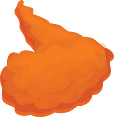 Fried chicken wings icon cartoon vector. Hot meal recipe. Restaurant cooking