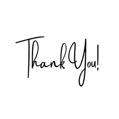 handwriting black Thank you! text on white background.	