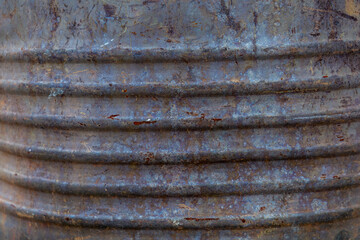錆びたドラム缶の表面