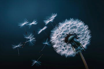 Dandelion Seeds Blowing in Wind