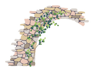Old Ruined Stone Arch and Climbing Plant - 740001823