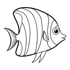 Vector of Coloring book for children angelfish.