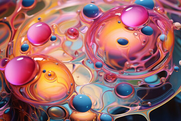 Glossy Oily Fluid Pattern with Rainbow Reflections