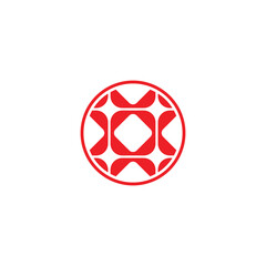 Obraz premium letter x circles shine stars logo vector