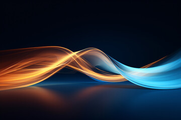 Movement and energy with this abstract blue and orange wave illustration