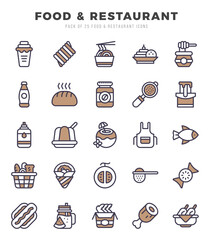 Food and Restaurant icon pack for your website. mobile. presentation. and logo design.