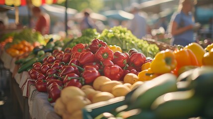 Assorted Fruits and Vegetables on a Table