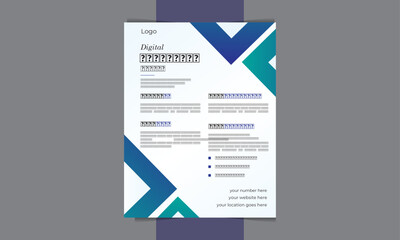 unique flyer with geometric accents in gradient color for promotion, corporate work