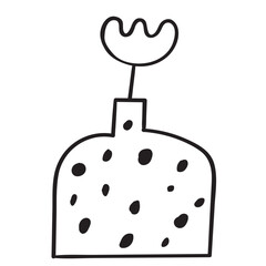 Outline icon. Modern vase and flower. Isolated vector icon. Hand drawn illustration