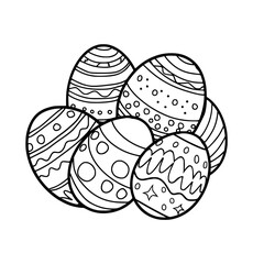 Easter egg with floral pattern illustration coloring page - coloring book for kids