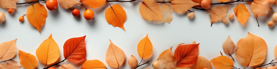 Autumn creative composition. Dried leaves on white background. Fall concept. Autumn background. Flat lay, top view, copy space.
