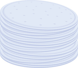 Pads stack icon cartoon vector. Cosmetic cotton material. Woman round