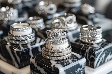 Table Covered With Various Rings