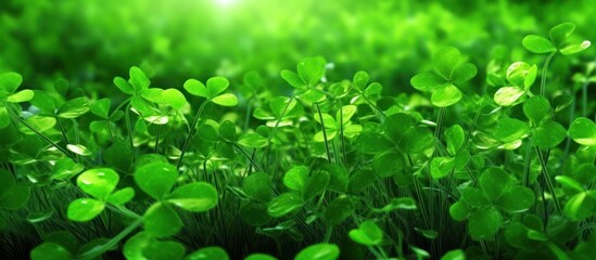 Fototapeta na wymiar St Patrick's day concept green bokeh background