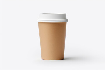 Disposable Coffee Cup on White Background