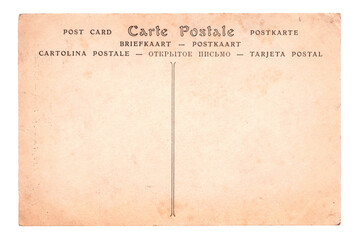 Blank sepa vintage postcard solated on transparent background, png file