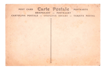 Blank sepa vintage postcard solated on transparent background, png file