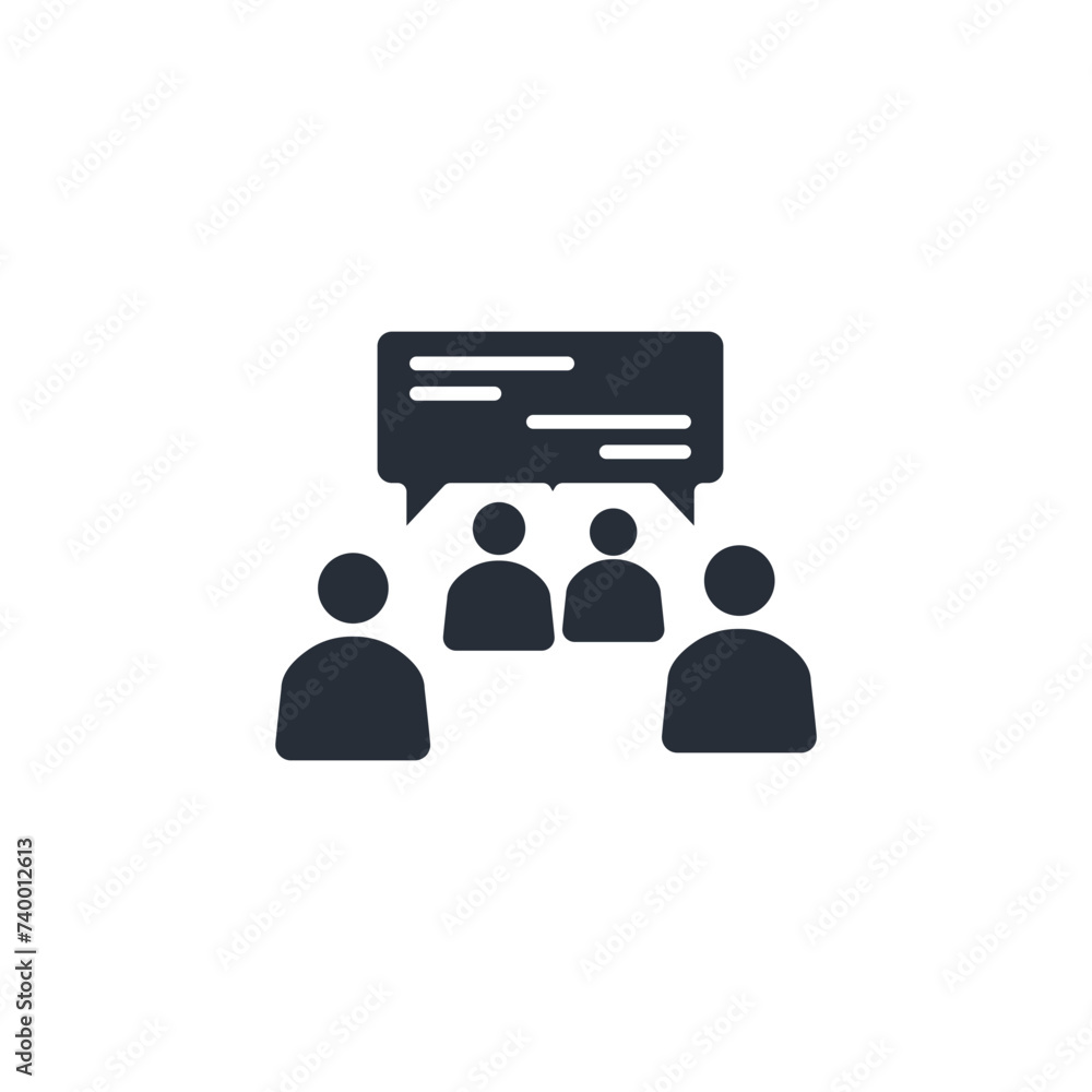 Poster discussion icon. vector.editable stroke.linear style sign for use web design,logo.symbol illustratio