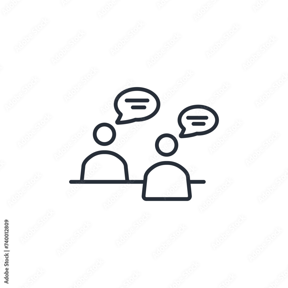 Poster interview icon. vector.editable stroke.linear style sign for use web design,logo.symbol illustration