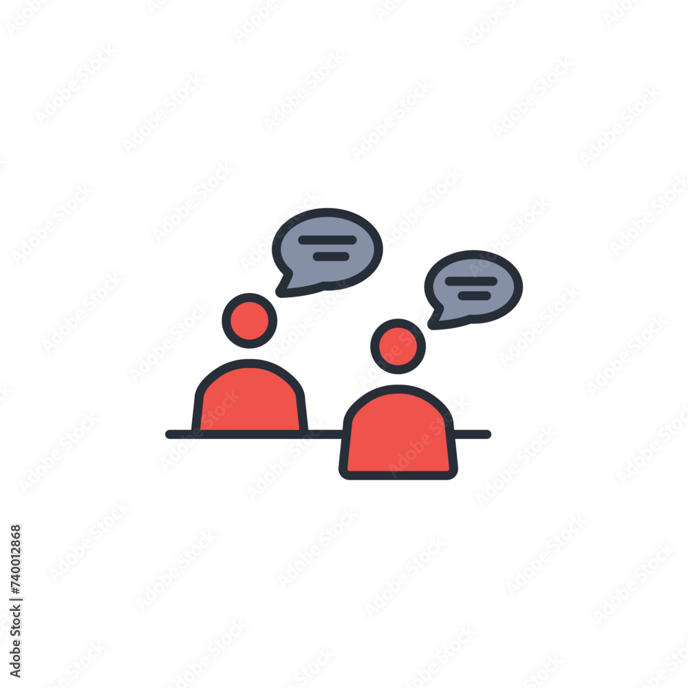 Poster Interview icon. vector.Editable stroke.linear style sign for use web design,logo.Symbol illustration.