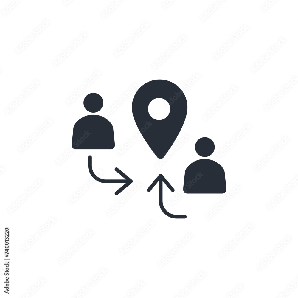 Poster meeting location icon. vector.editable stroke.linear style sign for use web design,logo.symbol illus