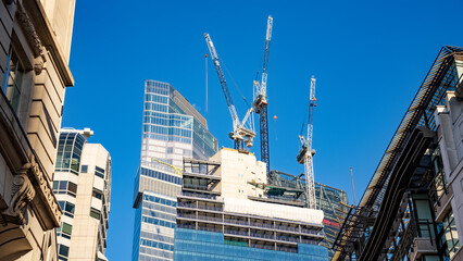 Modern skyscraper under construction in the City of London