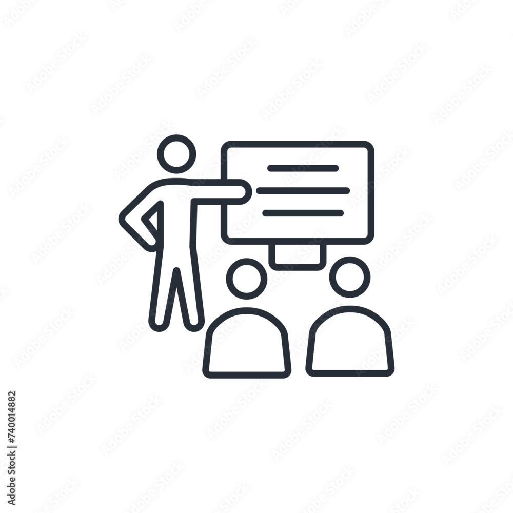 Poster presentation icon. vector.editable stroke.linear style sign for use web design,logo.symbol illustrat