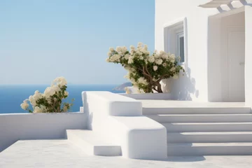 Cercles muraux Europe méditerranéenne Santorini style luxury villa mediterranean white house